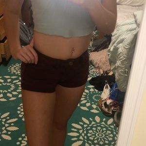 American Eagle Outfitters Maroon Hi-Rise Shortie